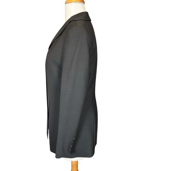 Caslon Long Black Blazer 95% Wool 3 Button Front W/ Front Pockets Size 8 Petite - Picture 3 of 13